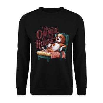 The Owner of the House Relaxation für einen - Unisex Pullover - Schwarz - Vorne - Alina (178cm) & Michal (187cm)