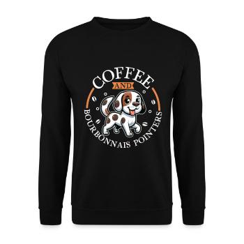Coffee and Braque du Bourbonnais - Unisex Sweatshirt - black - Front - Alina (178cm) & Michal (187cm)