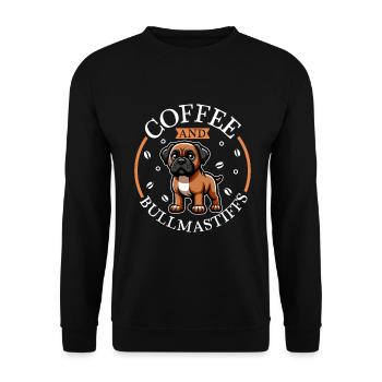 Coffee and Bullmastiff - Unisex Sweatshirt - black - Front - Alina (178cm) & Michal (187cm)