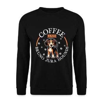 Café et Chien du Jura - Sweat-shirt Unisexe - noir - Devant - Alina (178cm) & Michal (187cm)