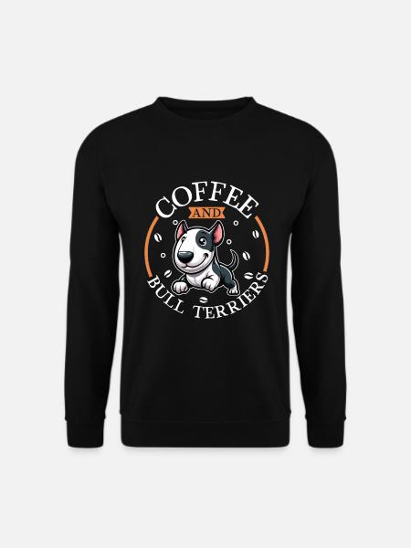 Café et Bull Terrier - Sweat-shirt Unisexe - noir