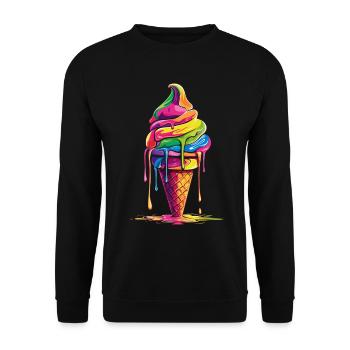Cornet de crème glacée Popart - Sweat-shirt Unisexe - noir - Devant - Alina (178cm) & Michal (187cm)