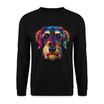 Lévrier irlandais Chien Popart - Sweat-shirt Unisexe - noir - Devant - Alina (178cm) & Michal (187cm)