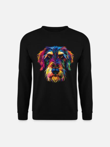 Irish Wolfhound Dog Popart - Unisex Sweatshirt - black