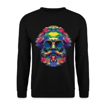 Karl Marx Kommunismus Kommunistische Sonnenbrille - Unisex Pullover - Schwarz - Vorne - Alina (178cm) & Michal (187cm)