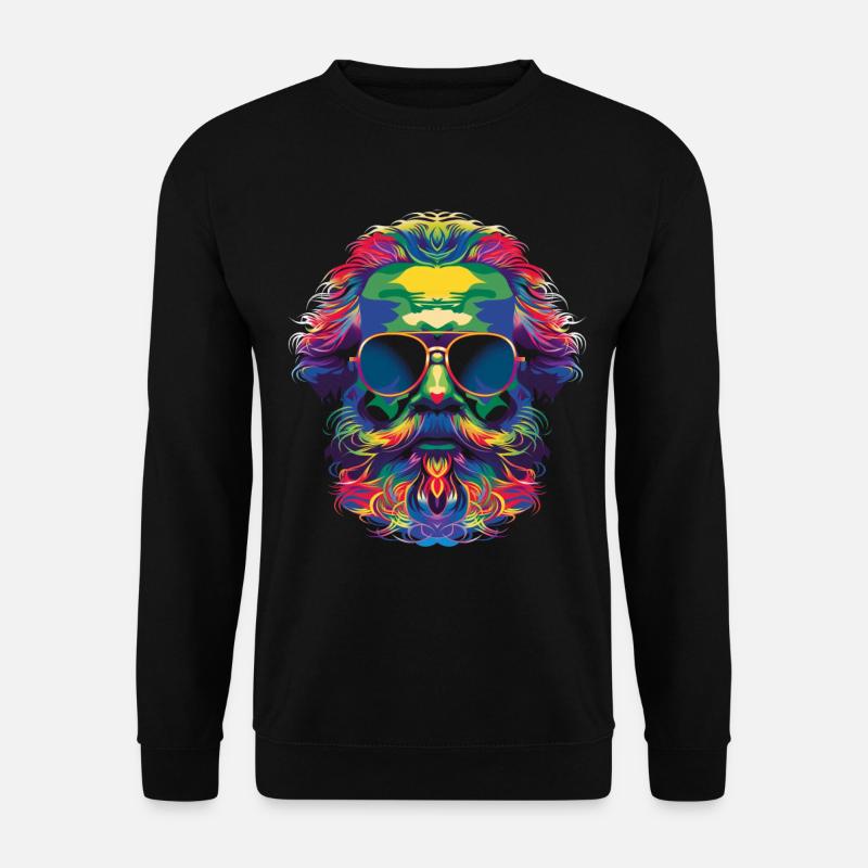 Karl Marx Kommunismus Kommunistische Sonnenbrille - Unisex Pullover - Schwarz