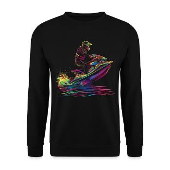 Jet Ski Jet Skiing Jet Skier Popart - Unisex Sweatshirt - black - Front - Alina (178cm) & Michal (187cm)