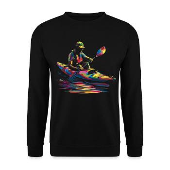 Kayak Kayakiste Popart - Sweat-shirt Unisexe - noir - Devant - Alina (178cm) & Michal (187cm)
