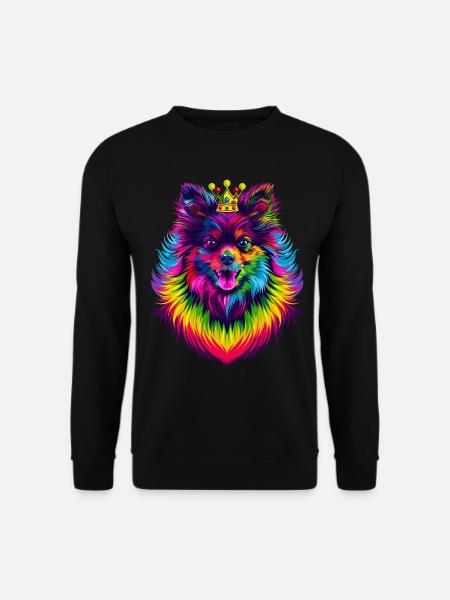 Keeshond Dog Crown Popart - Unisex Sweatshirt - black