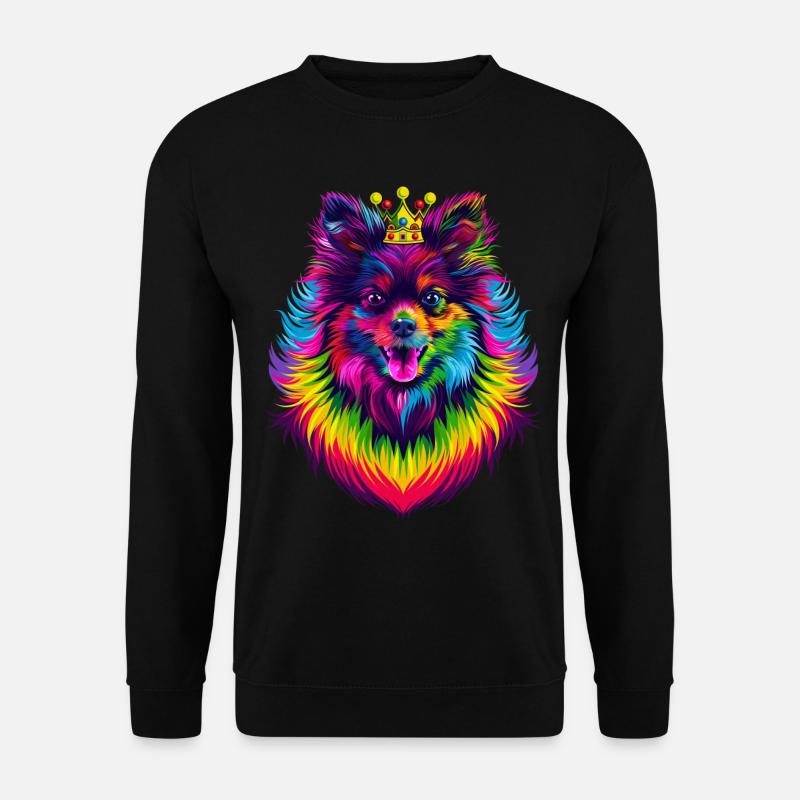 Keeshond Hundekrone Popart - Unisex Pullover - Schwarz