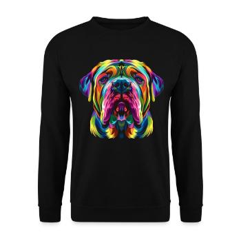 Mastiff Hund Popart - Unisex Pullover - Schwarz - Vorne - Alina (178cm) & Michal (187cm)