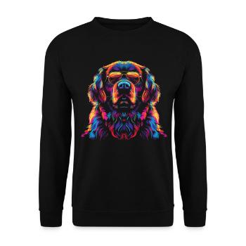Newfoundland Dog Sunglasses Popart - Unisex Sweatshirt - black - Front - Alina (178cm) & Michal (187cm)