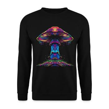 Champignon Cottagecore Popart - Sweat-shirt Unisexe - noir - Devant - Alina (178cm) & Michal (187cm)