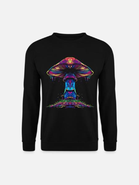Pilz Cottagecore Popart - Unisex Pullover - Schwarz