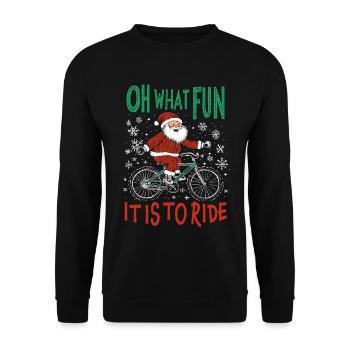 PÈRE NOËL VÉLO DRÔLE CADEAU DE NOËL - Sweat-shirt Unisexe - noir - Devant - Alina (178cm) & Michal (187cm)