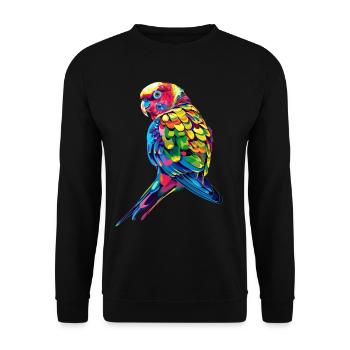 Parakeet, Budgie, Budgie, Parrot, Popart - Unisex Sweatshirt - black - Front - Alina (178cm) & Michal (187cm)