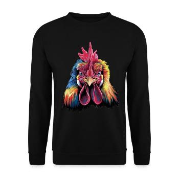 Hahn für einen Hahn Liebhaber Gockel Fan - Unisex Pullover - Schwarz - Vorne - Alina (178cm) & Michal (187cm)