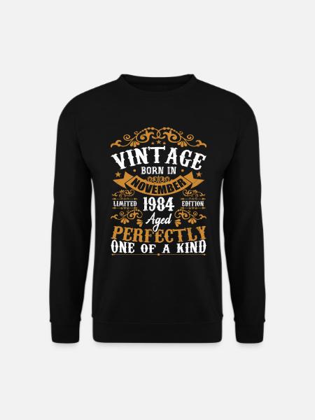 Jahrgang November 1984 Jubiläum November 1984 - Unisex Pullover - Schwarz