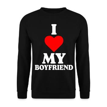 I love my boyfriend love - Unisex Sweatshirt - black - Front - Alina (178cm) & Michal (187cm)