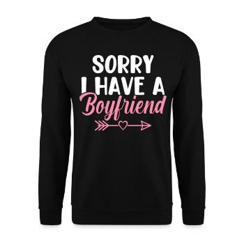 Sorry, I have a friend Funny Bezi - Unisex Sweatshirt - black - Front - Alina (178cm) & Michal (187cm)
