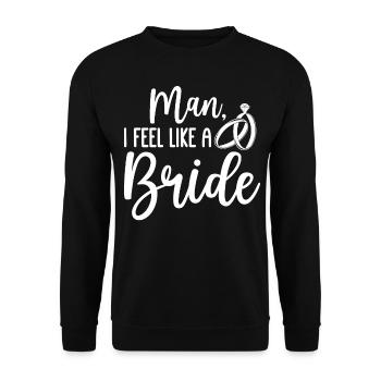 Douche nuptiale homme homme, je me sens comme un sourcil - Sweat-shirt Unisexe - noir - Devant - Alina (178cm) & Michal (187cm)