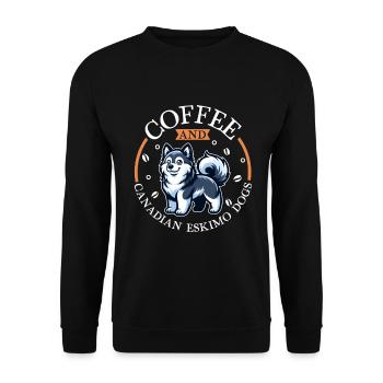 Café et chien esquimau canadien - Sweat-shirt Unisexe - noir - Devant - Alina (178cm) & Michal (187cm)