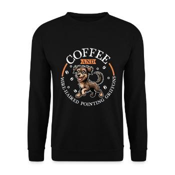 Café et Cesky fousek - Sweat-shirt Unisexe - noir - Devant - Alina (178cm) & Michal (187cm)