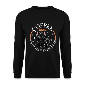 Café et berger croate - Sweat-shirt Unisexe - noir - Devant - Alina (178cm) & Michal (187cm)