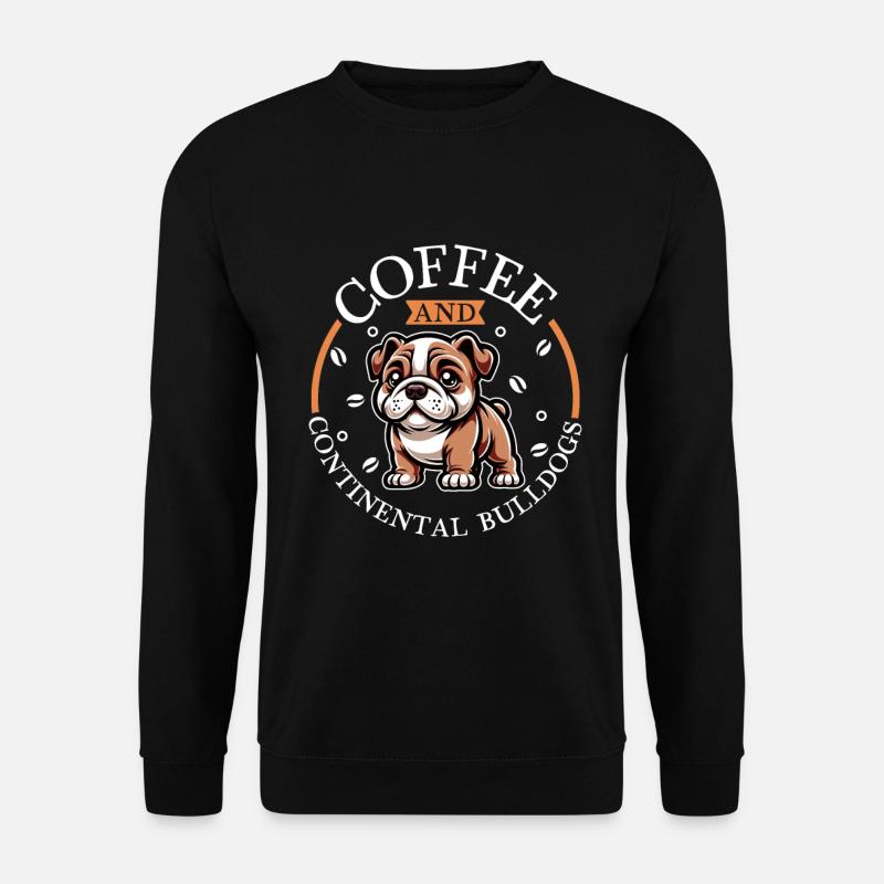 Café et bouledogue continental - Sweat-shirt Unisexe - noir