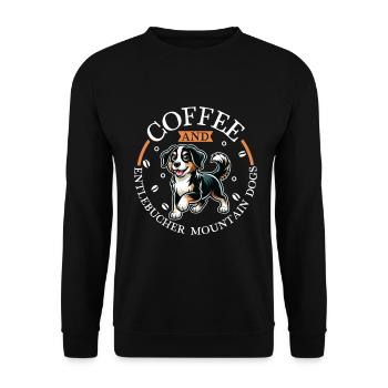 Café et bouvier Entlebucher - Sweat-shirt Unisexe - noir - Devant - Alina (178cm) & Michal (187cm)