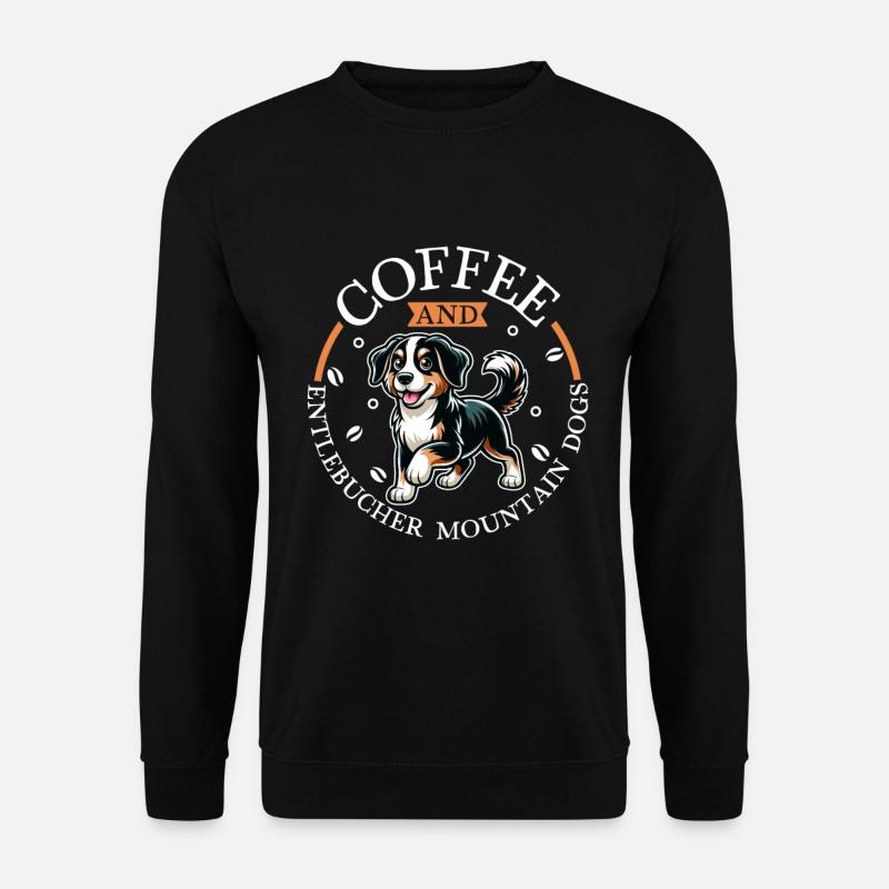 Kaffee und Entlebucher Sennenhund - Unisex Pullover - Schwarz