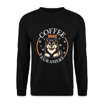 Coffee and Eurasier - Unisex Sweatshirt - black - Front - Alina (178cm) & Michal (187cm)