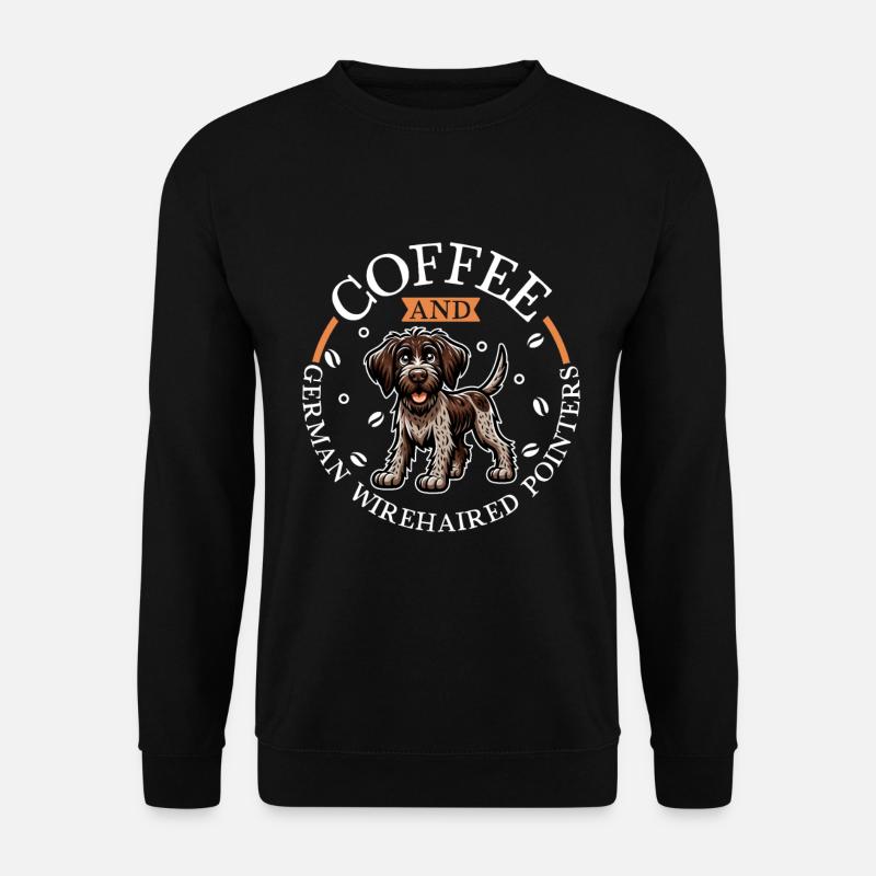 Kaffee und Deutsch Drahthaar - Unisex Pullover - Schwarz
