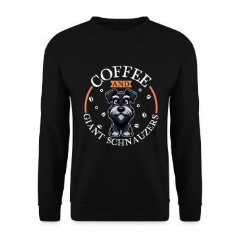 Café et schnauzer géant - Sweat-shirt Unisexe - noir - Devant - Alina (178cm) & Michal (187cm)