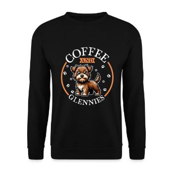 Café et Irish Glen d’Imaal Terrier - Sweat-shirt Unisexe - noir - Devant - Alina (178cm) & Michal (187cm)