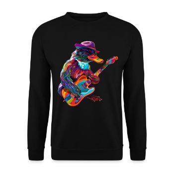 Platypus Mammal Guitar Cowboy Hat Popart - Unisex Sweatshirt - black - Front - Alina (178cm) & Michal (187cm)