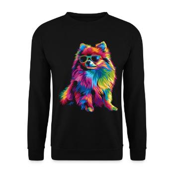 Pomeranian Dog Sunglasses Popart - Unisex Sweatshirt - black - Front - Alina (178cm) & Michal (187cm)