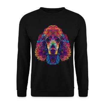 Caniche Chien Popart - Sweat-shirt Unisexe - noir - Devant - Alina (178cm) & Michal (187cm)
