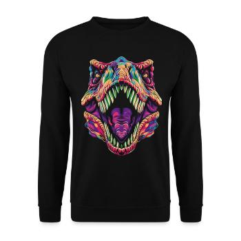 T-Rex Dinosaure Tyrannosaure Rex Popart - Sweat-shirt Unisexe - noir - Devant - Alina (178cm) & Michal (187cm)