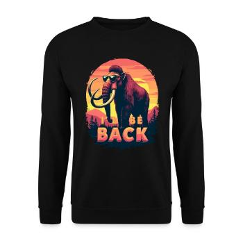 Funny Mammut Steinzeit für einen Mammutliebhaber - Unisex Pullover - Schwarz - Vorne - Alina (178cm) & Michal (187cm)