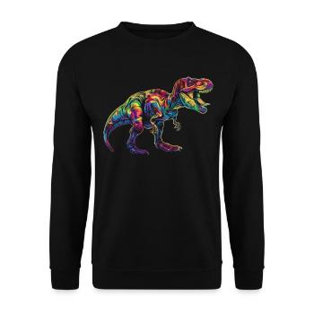 T-Rex Dinosaure Tyrannosaure Rex Popart - Sweat-shirt Unisexe - noir - Devant - Alina (178cm) & Michal (187cm)