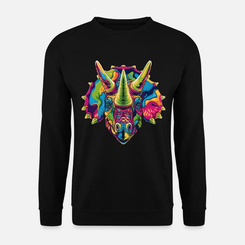Triceratops Dinosaurier Popart - Unisex Pullover - Schwarz