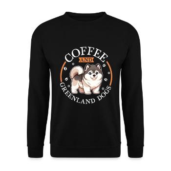 Café et chien du Groenland - Sweat-shirt Unisexe - noir - Devant - Alina (178cm) & Michal (187cm)