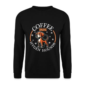 Café et Hygenhund - Sweat-shirt Unisexe - noir - Devant - Alina (178cm) & Michal (187cm)