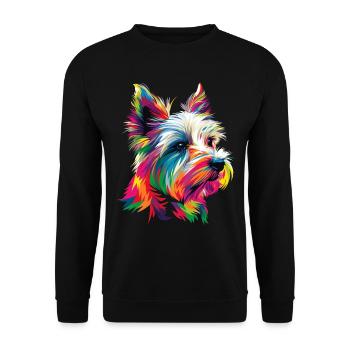 West Highland Terrier Hund Popart - Unisex Pullover - Schwarz - Vorne - Alina (178cm) & Michal (187cm)
