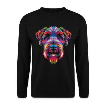 Wheaten Terrier Chien Popart - Sweat-shirt Unisexe - noir - Devant - Alina (178cm) & Michal (187cm)