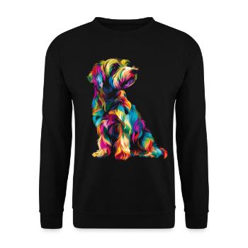 Wheaten Terrier Chien Popart - Sweat-shirt Unisexe - noir - Devant - Alina (178cm) & Michal (187cm)