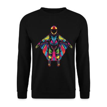 Wingsuit Flying Wingsuit Aviator Parachute Jumping - Unisex Sweatshirt - black - Front - Alina (178cm) & Michal (187cm)