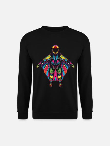 Wingsuit Flying Wingsuit Aviator Parachute Jumping - Unisex Sweatshirt - black