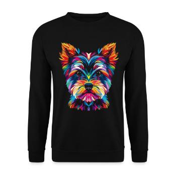 Yorkshire Terrier Chien Yorkie Popart - Sweat-shirt Unisexe - noir - Devant - Alina (178cm) & Michal (187cm)